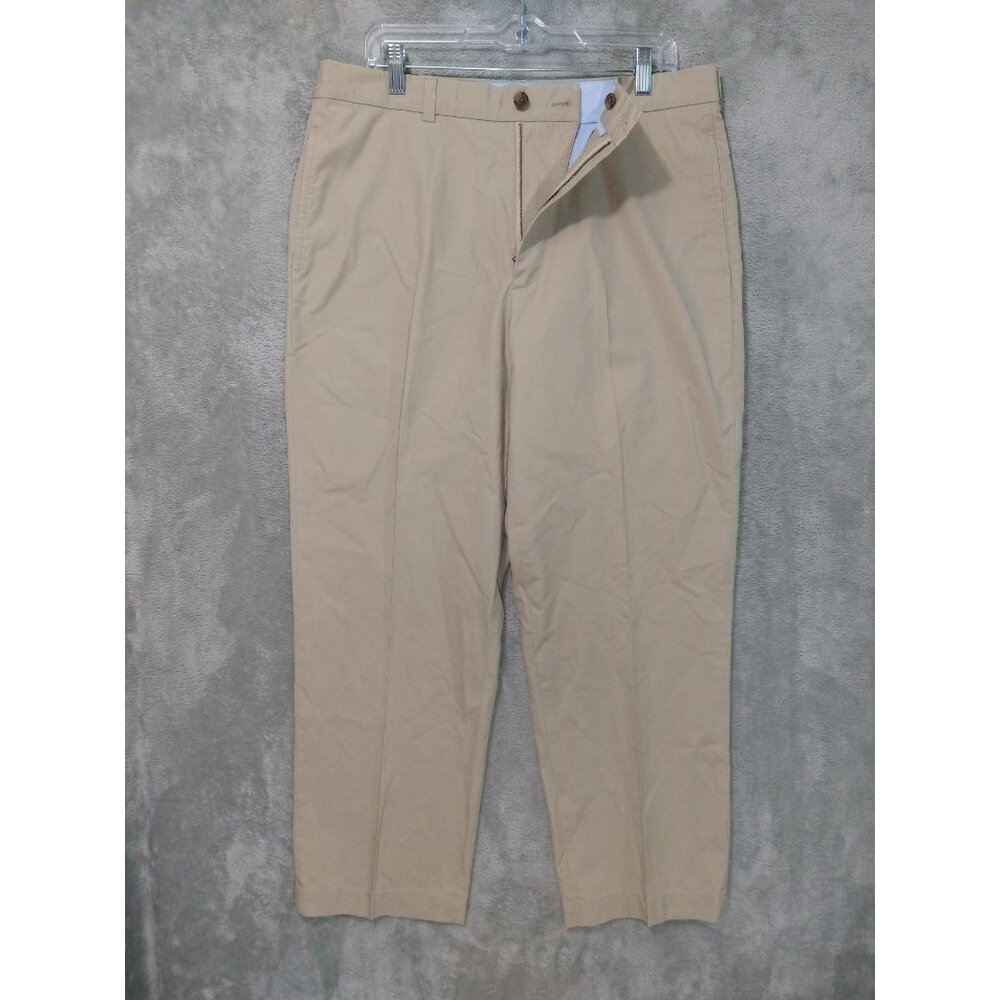 Brooks Brothers Pants Mens 35x30 Beige Chino Straight Leg Flat Front Cotton 346